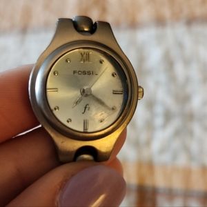 Vintage silver fossil watch